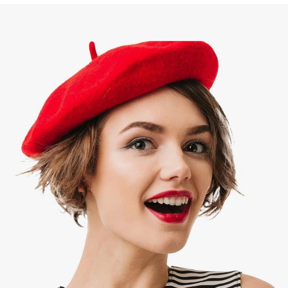 Classy Wool Blend French Beret/Hat - Red